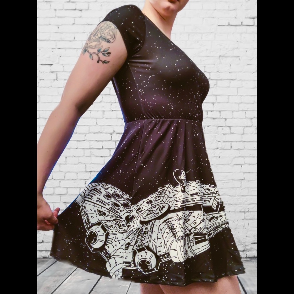 Star Wars Millenium Falcon Cute Skater Dress
